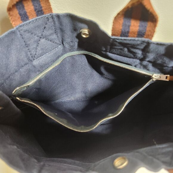 Hermès 1990s Navy/Brown Canvas Fourre Tout Mini Tote Bag - Picture 12 of 15